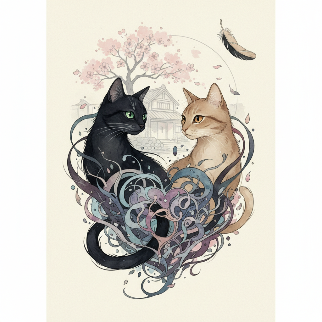 くろねこちゃんとベージュねこちゃんのサムネイル